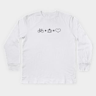 Bike + Coffee = Love Kids Long Sleeve T-Shirt